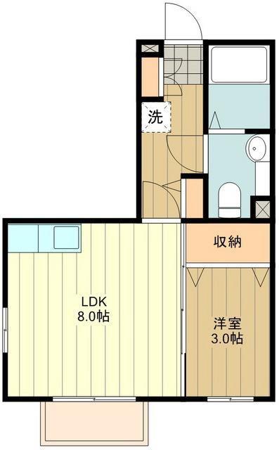 B-クレセント(1LDK/2階)の間取り写真