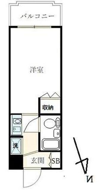 スカイコート阿佐ヶ谷第2(ワンルーム/3階)の間取り写真