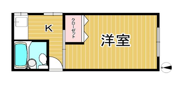 ハイツSAKURA(1K/3階)の間取り写真
