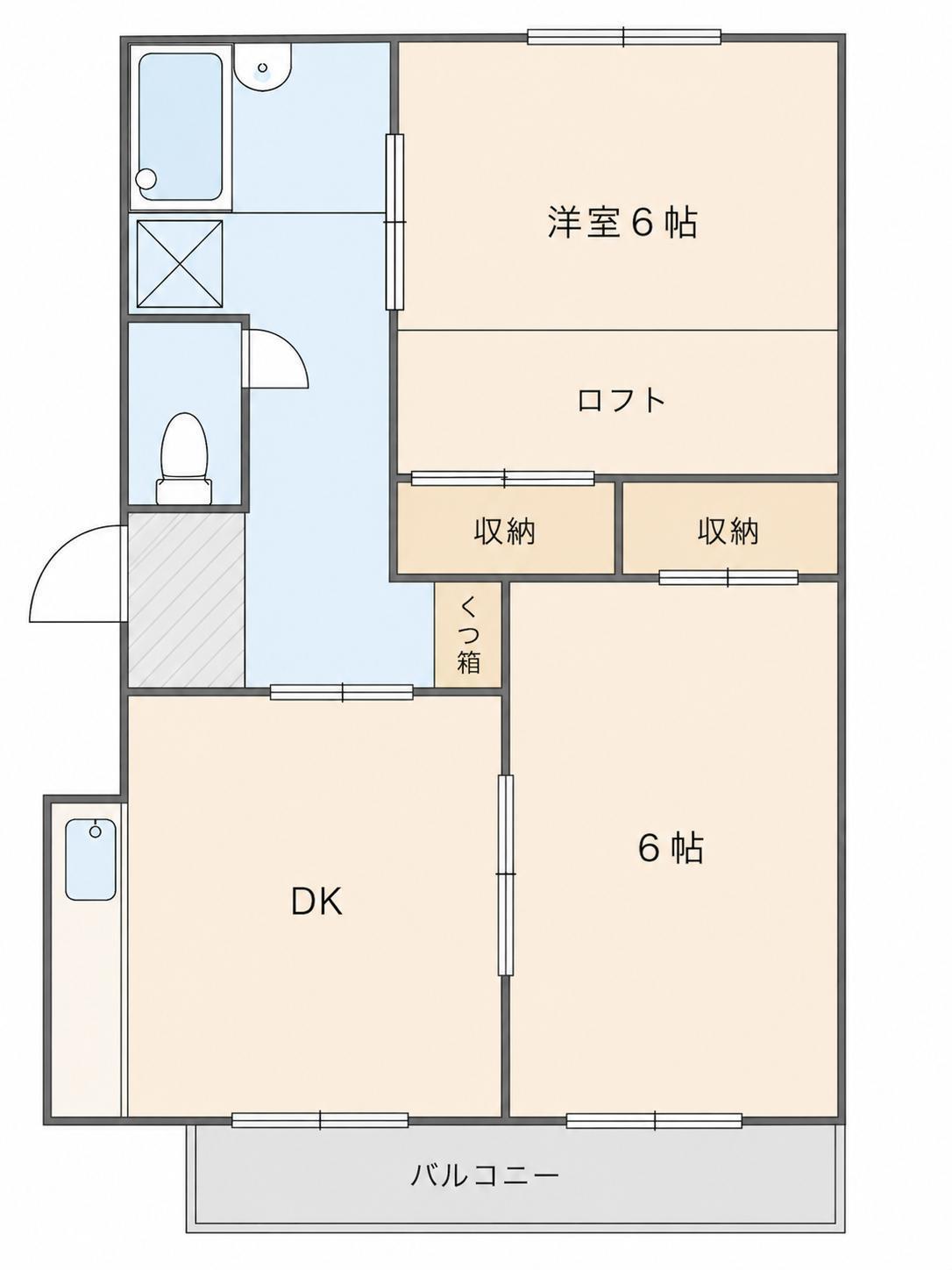 アイランドハイツ(2DK/2階)の間取り写真
