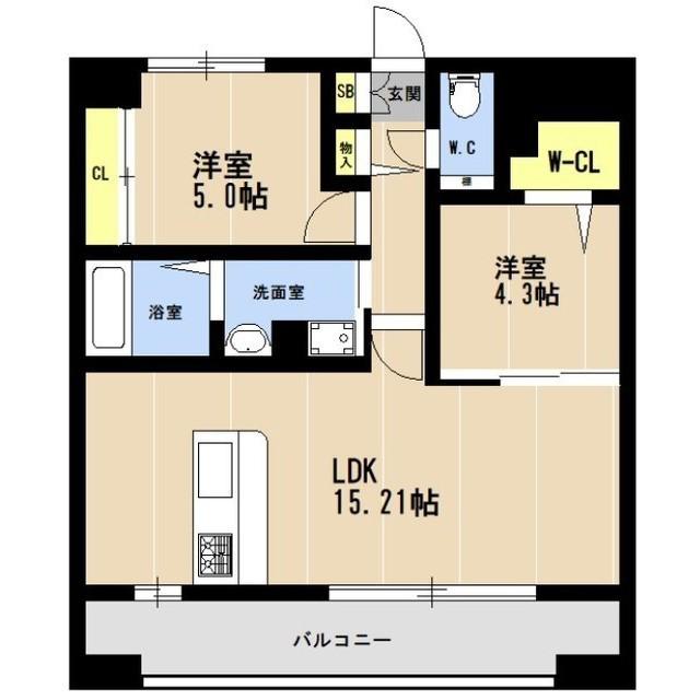 KL東比恵(2LDK/10階)の間取り写真