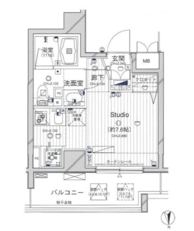 ダイナシティ西新宿(ワンルーム/4階)の間取り写真