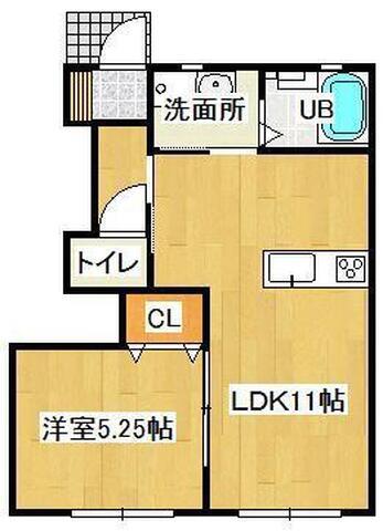 フォレスト平野A 東棟(1LDK/1階)の間取り写真