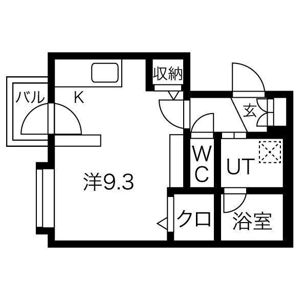 AUBE(1K/3階)の間取り写真