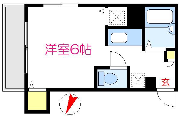 リバーハイツ5(ワンルーム/2階)の間取り写真