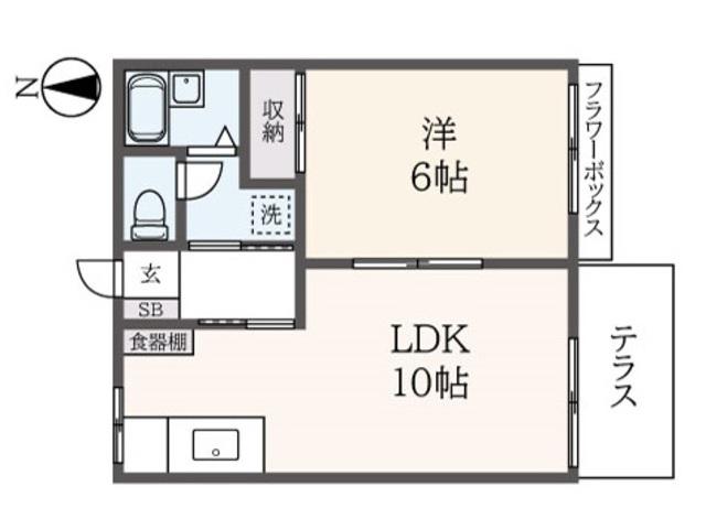 エトワール八幡山(1LDK/1階)の間取り写真