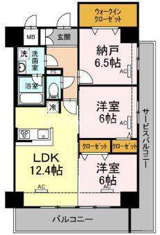 TEC RESIDENCE(2SLDK/3階)の間取り写真