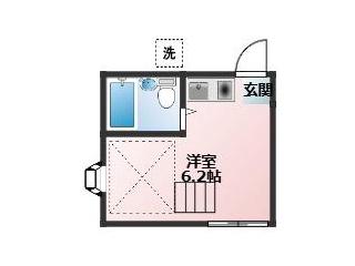 星川アイランド(ワンルーム/2階)の間取り写真