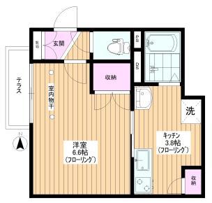 メゾン オーク(1K/1階)の間取り写真