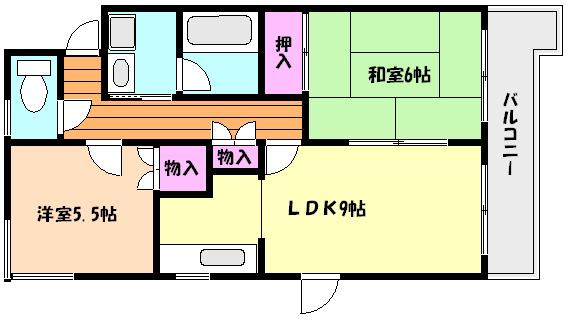 ココハウス(2LDK/3階)の間取り写真