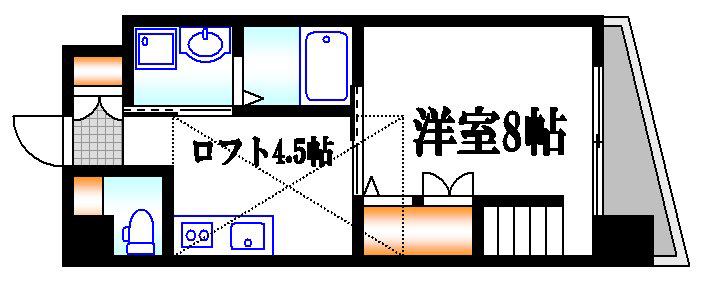平勝ビル17(1K/2階)の間取り写真