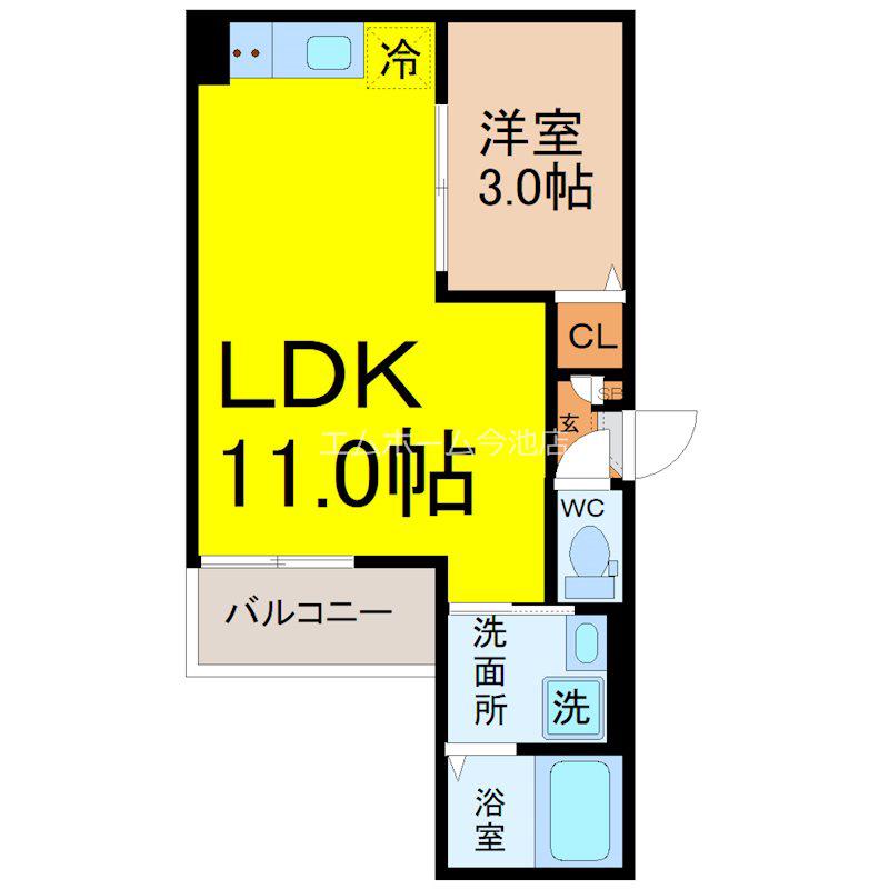 JACK SUNAKUCHIII(1LDK/1階)の間取り写真