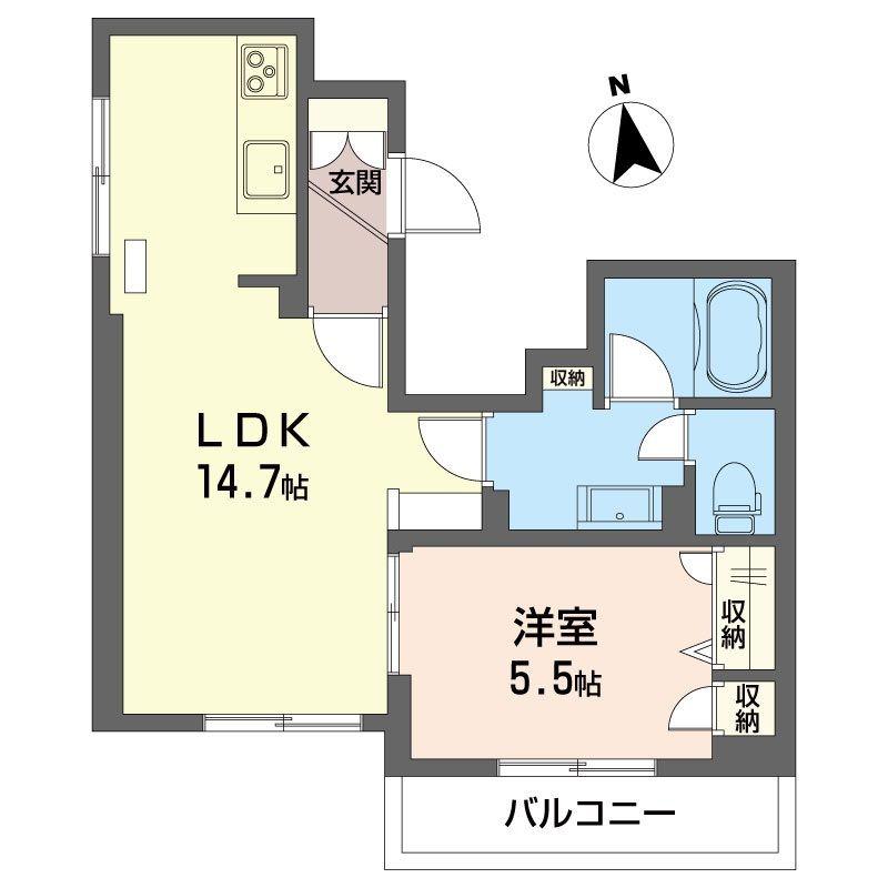 クロチェヴィーア(1LDK/2階)の間取り写真