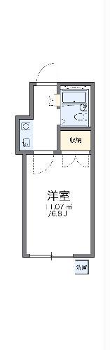レオパレス姫路(1K/1階)の間取り写真