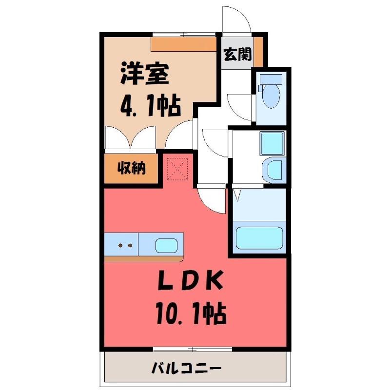 フォレストヴィラ(1LDK/2階)の間取り写真