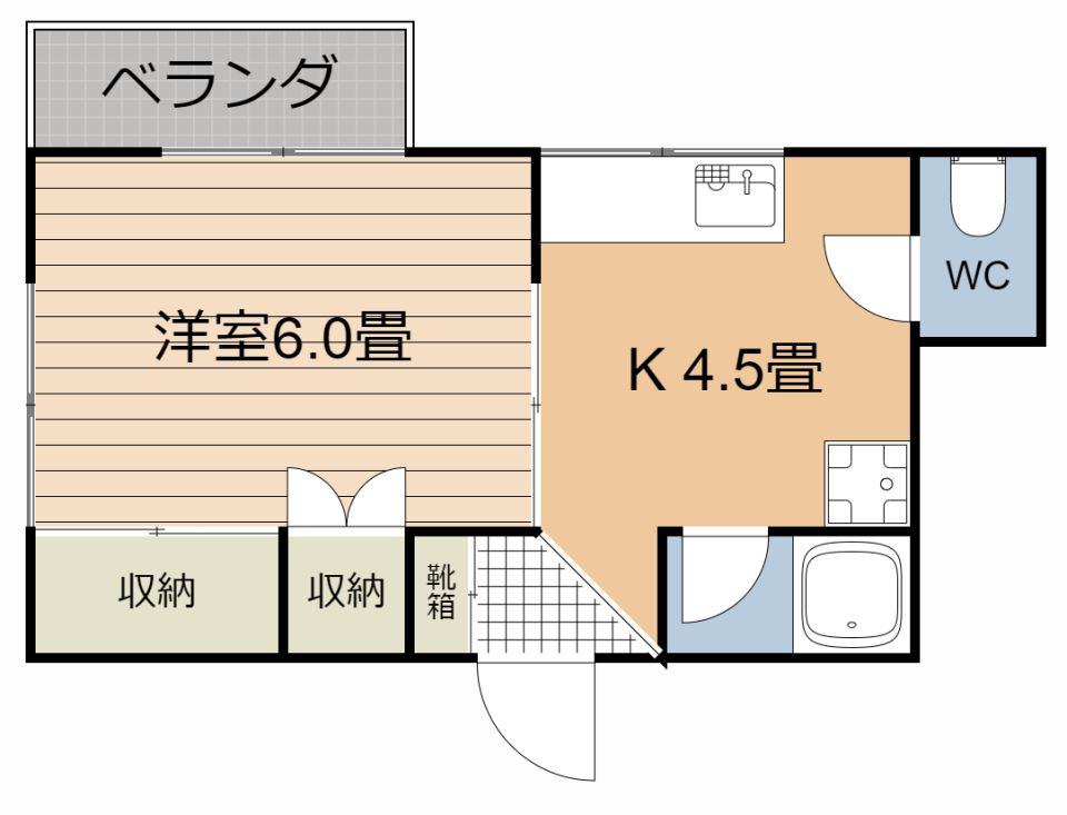 セントポリア(1DK/1階)の間取り写真
