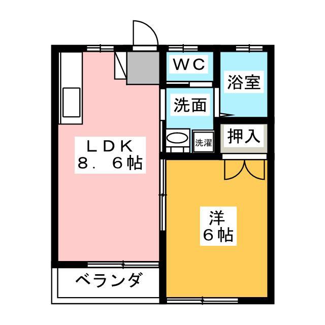 ＪＲ東海道本線 磐田駅 徒歩13分 2階建 築21年(1LDK/2階)の間取り写真