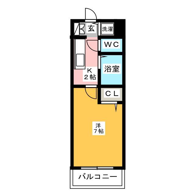 エストヴィラ東福岡(1K/5階)の間取り写真