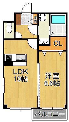 レジデンス深町(1LDK/1階)の間取り写真