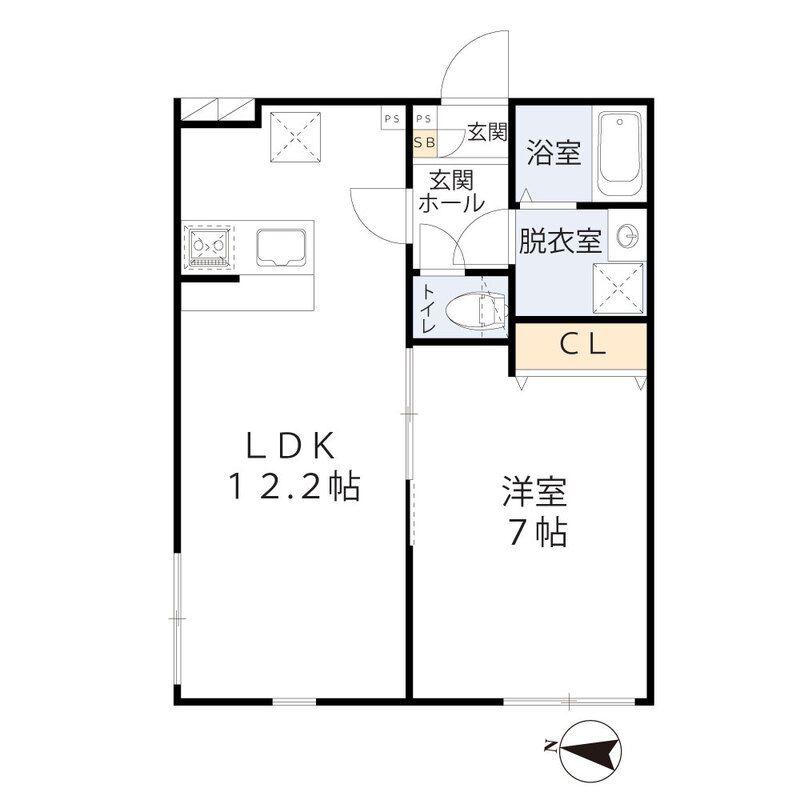 ティーグル赤羽(1LDK/1階)の間取り写真