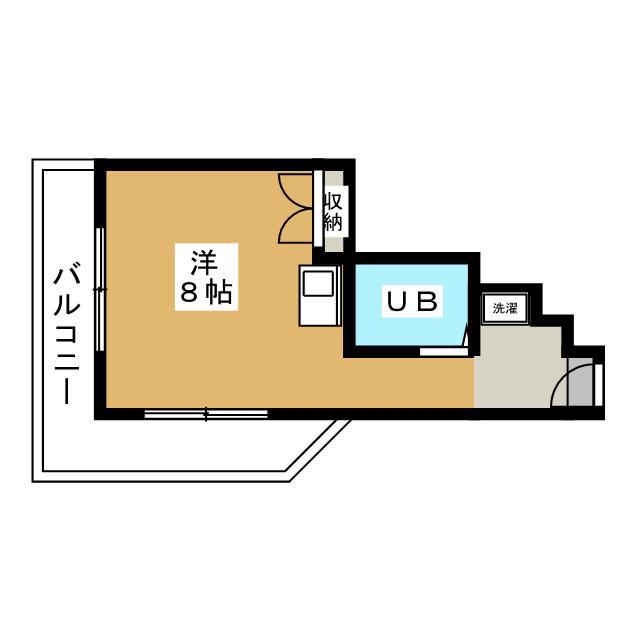 ジュネス松本(ワンルーム/4階)の間取り写真