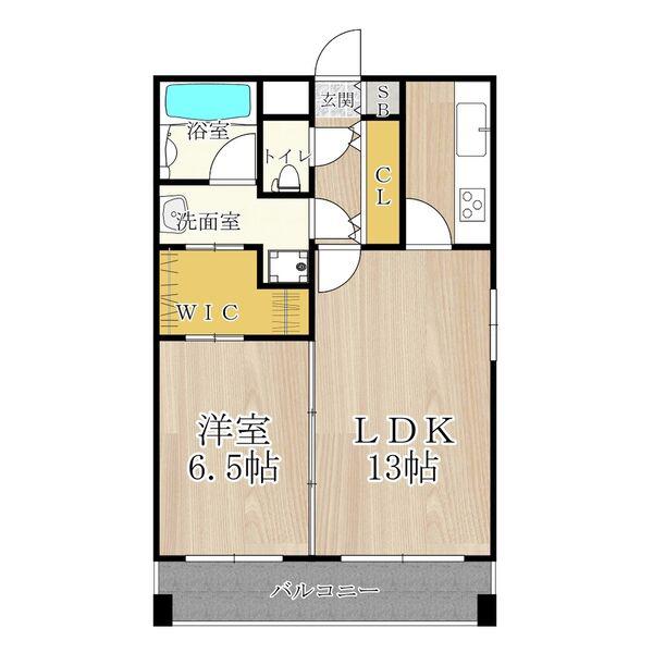CITY SPIRE幸町(1LDK/9階)の間取り写真