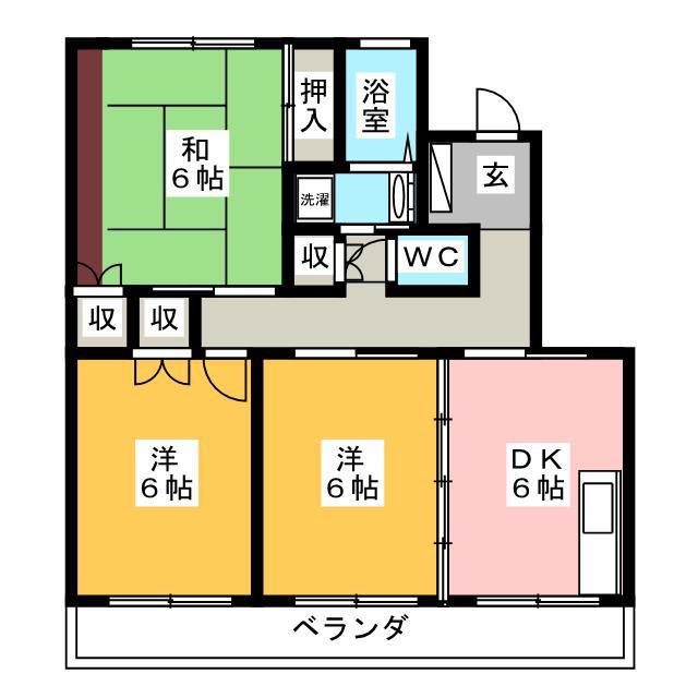 アルカディア(3DK/4階)の間取り写真