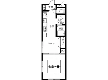 佐々木アパート(1DK/2階)の間取り写真
