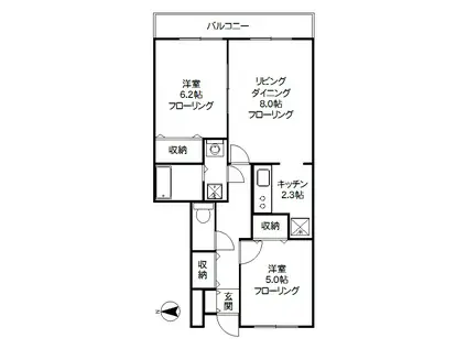 カーザ・クワトロ・スタジョーニ(2LDK/3階)の間取り写真