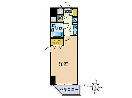 グランピア鍋島(1K/5階)の間取り写真