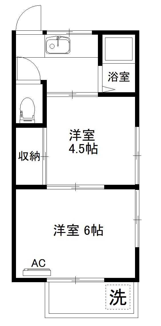 高島台アパート(2K/2階)の間取り写真