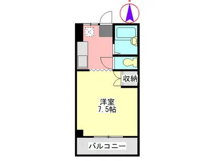 リアナ岐阜弐番館(1K/1階)の間取り写真
