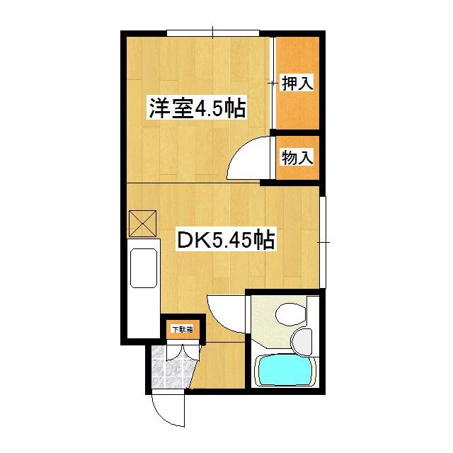 セブンコーポ(1DK/1階)の間取り写真