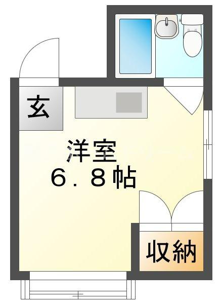 古川橋ハイツ(ワンルーム/2階)の間取り写真