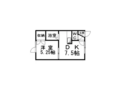 ルミエール(1DK/2階)の間取り写真