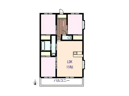 ロジュマン森III(3LDK/2階)の間取り写真