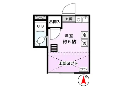 コーポ陽(ワンルーム/2階)の間取り写真