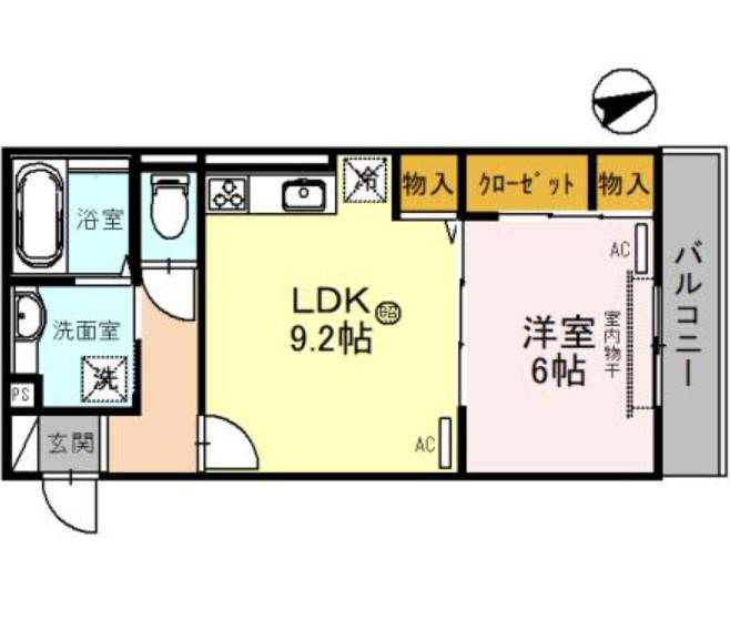 ハイムヤギ(1LDK/2階)の間取り写真
