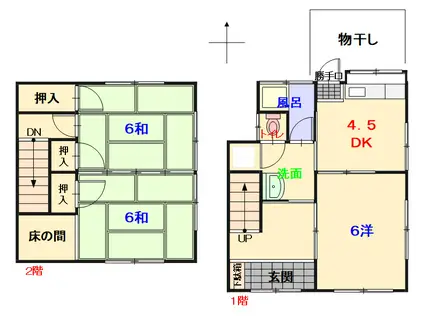 大島アパート(3DK/1階)の間取り写真