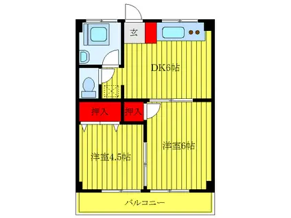 齊藤ビル(2DK/2階)の間取り写真