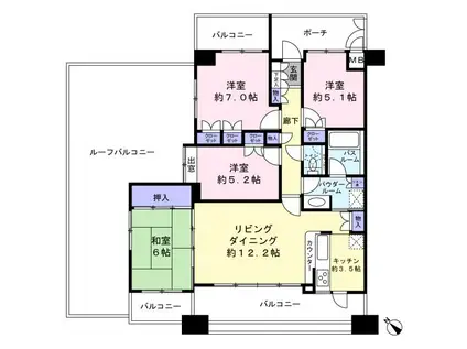 泉ヶ丘ガーデンハウスエスタシオン(4LDK/8階)の間取り写真