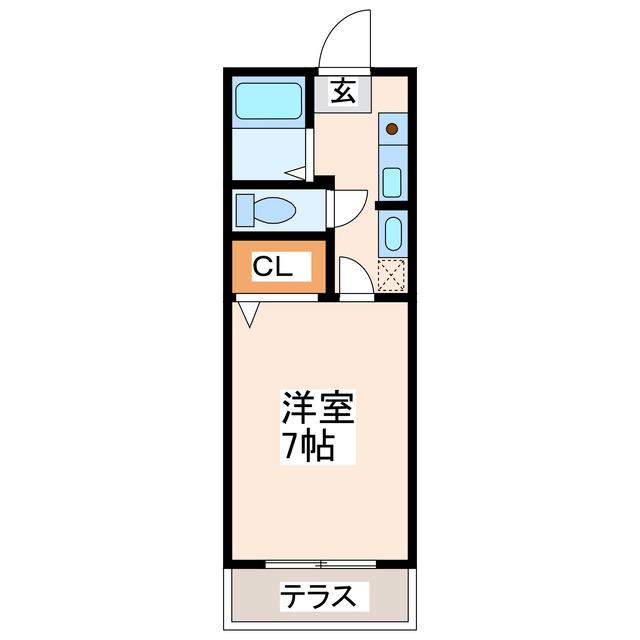 パーク ノヴァ新屋敷(1K/2階)の間取り写真
