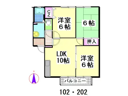 パストラーレ兵庫(3LDK/1階)の間取り写真