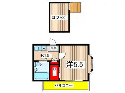 レオパレスT&Y稲田堤(ワンルーム/2階)の間取り写真