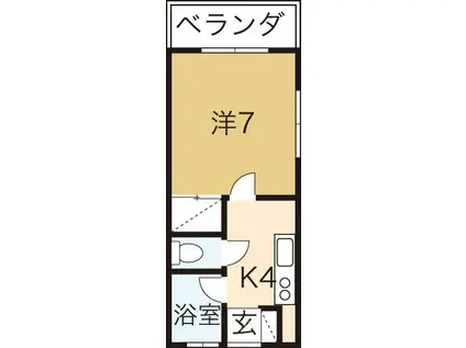 トーマス前田(1K/5階)の間取り写真