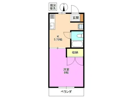 メゾン 花岡(1K/3階)の間取り写真