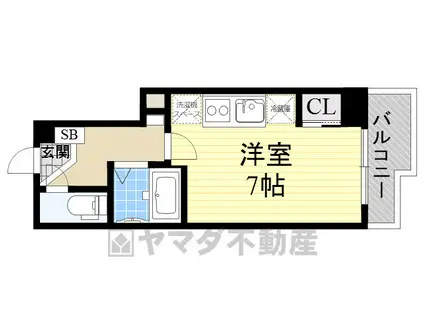 ドゥーエ江坂1(ワンルーム/7階)の間取り写真