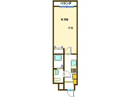 岩塚テラス(1K/6階)の間取り写真