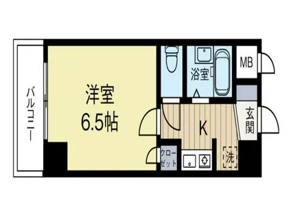 ソシアル六本松(1K/4階)の間取り写真