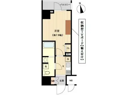 オーキッドレジデンス上野(1K/11階)の間取り写真